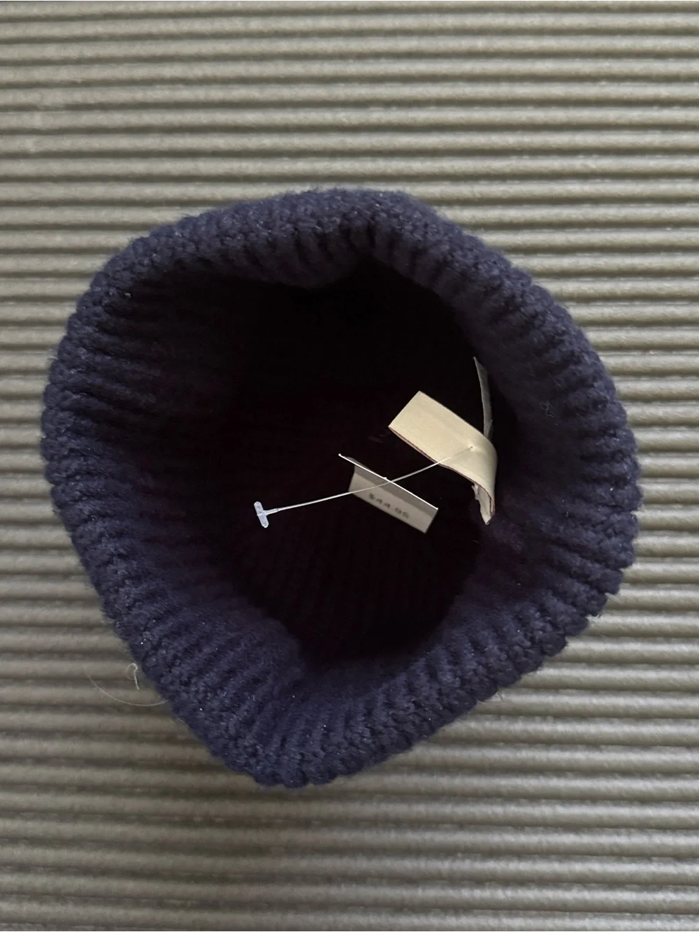 LOFT Navy Blue Studded Ribbed Knit Beanie NWT Gold Embellished Cuff Hat